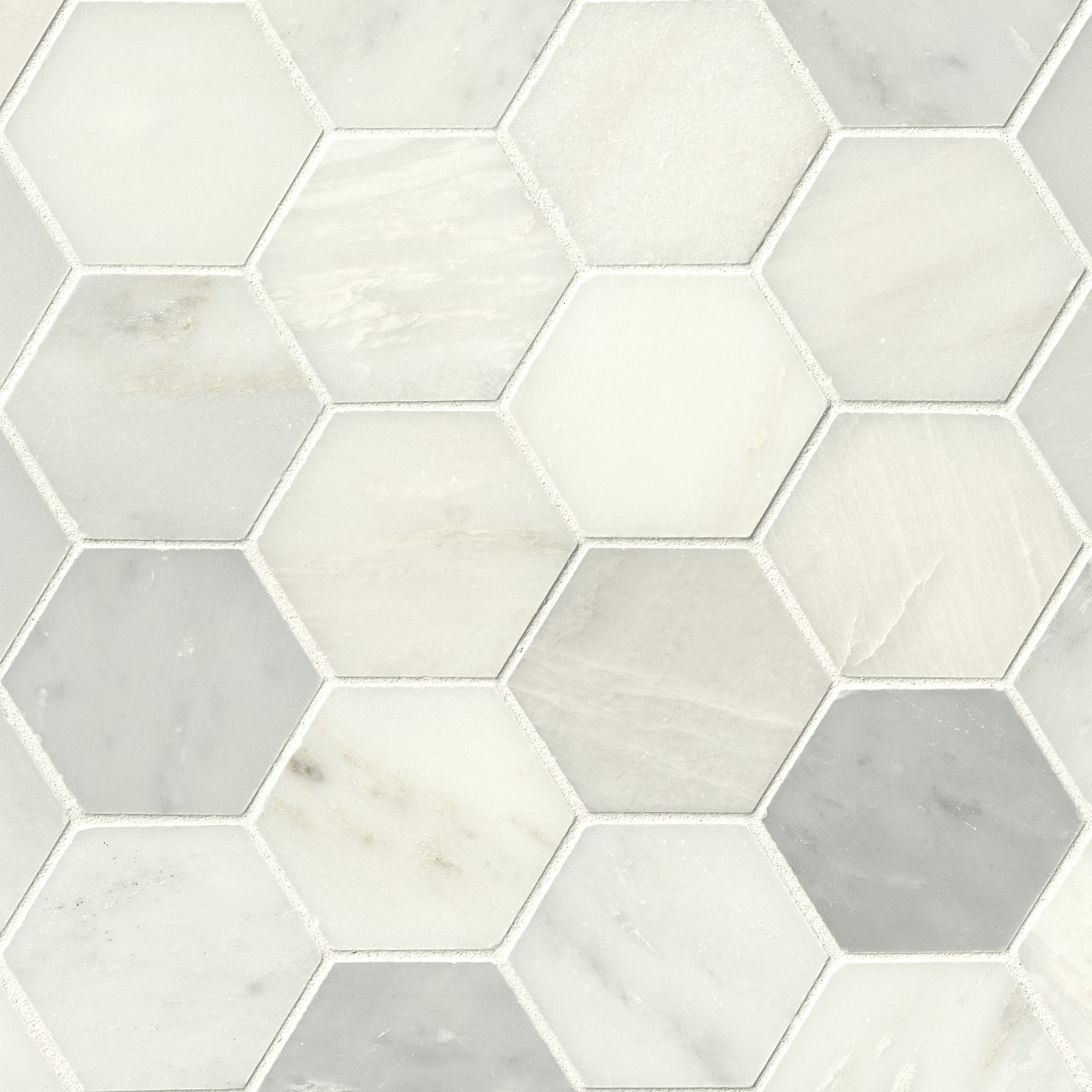 Greecian White 3 Hexagon Mosaic