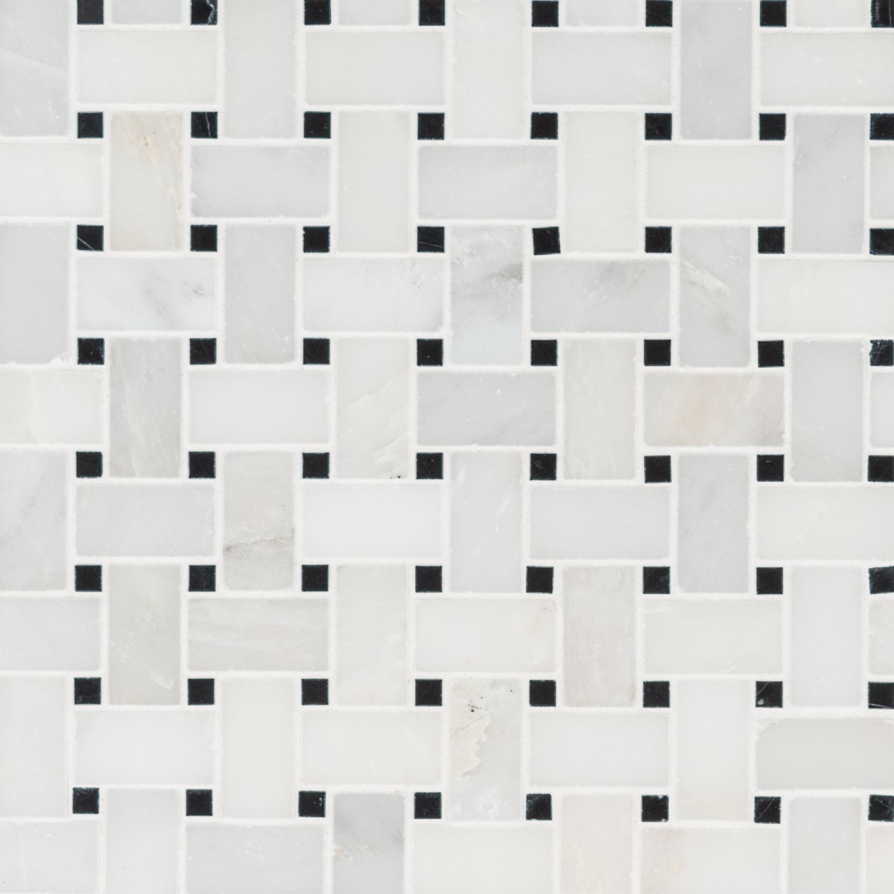 Greecian White Basketweave Mosaic