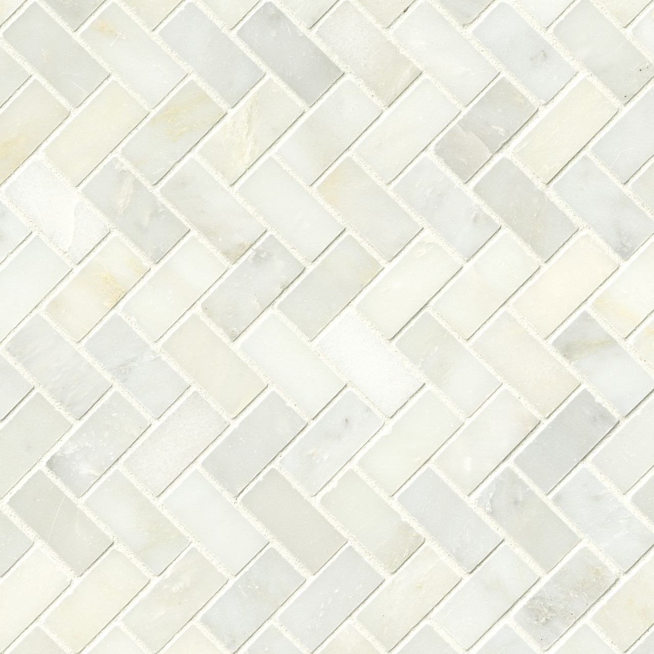 Greecian White Herringbone Mosaic