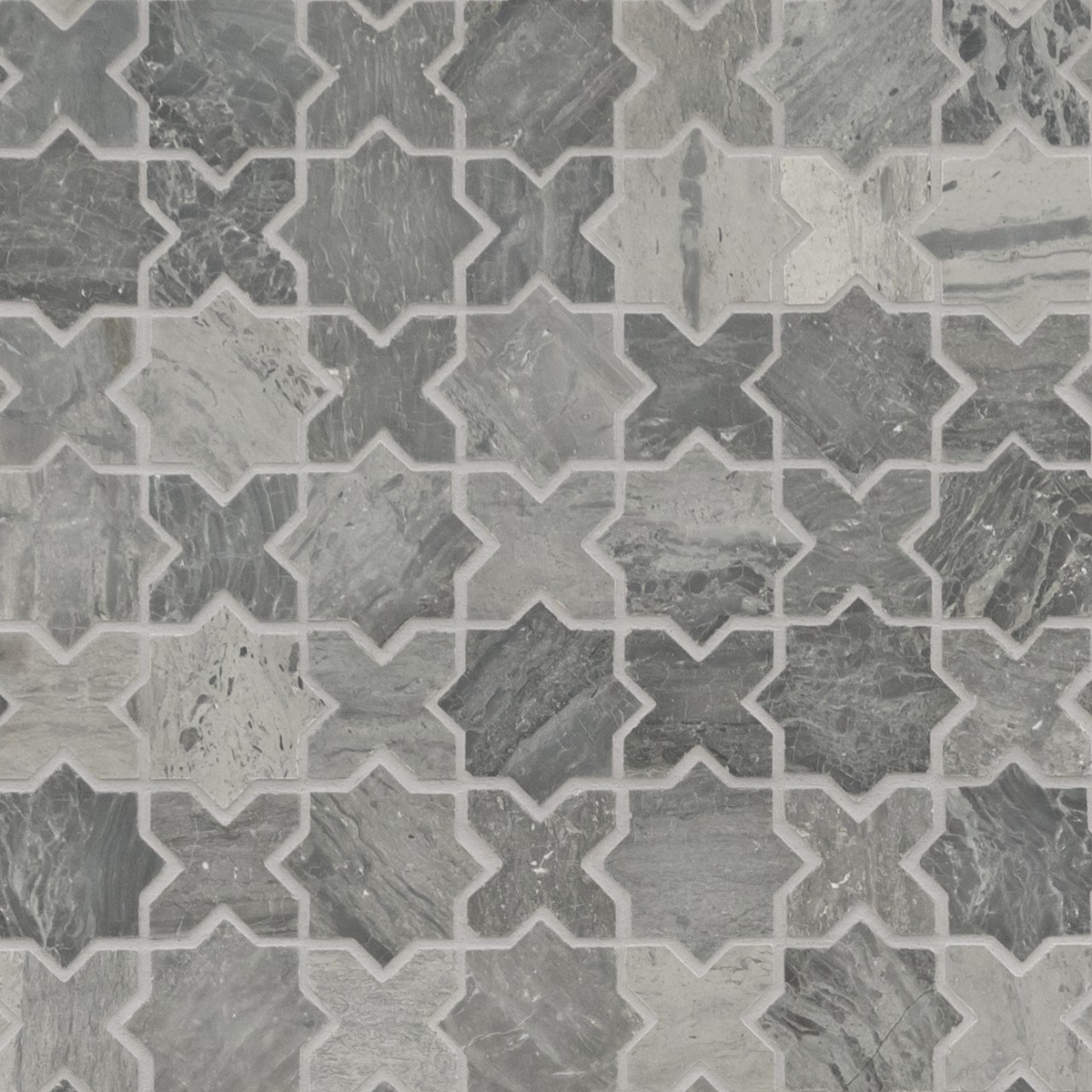 Montague Blue Oak Pattern Polished mosaic tile in elegant blue oak finish, 3/8 inch thick, made by MSI Surfaces