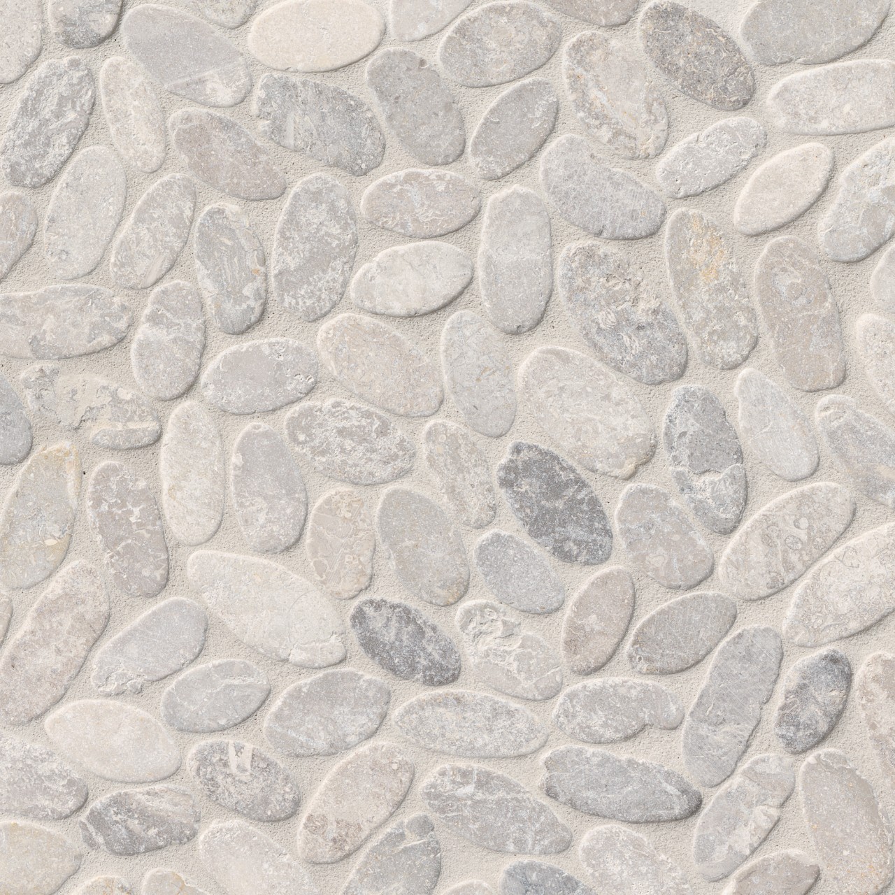 Sliced Ash Pebbles Mesh Backed