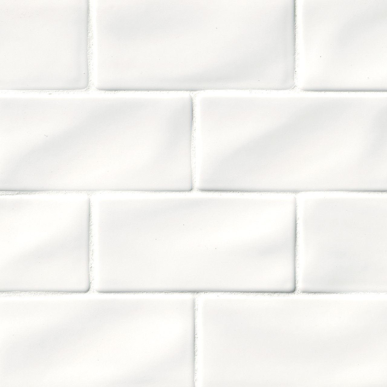 Whisper White ceramic subway tile in glossy finish, 3x6 and 5/8x6 sizes, warm white color, ceramic material