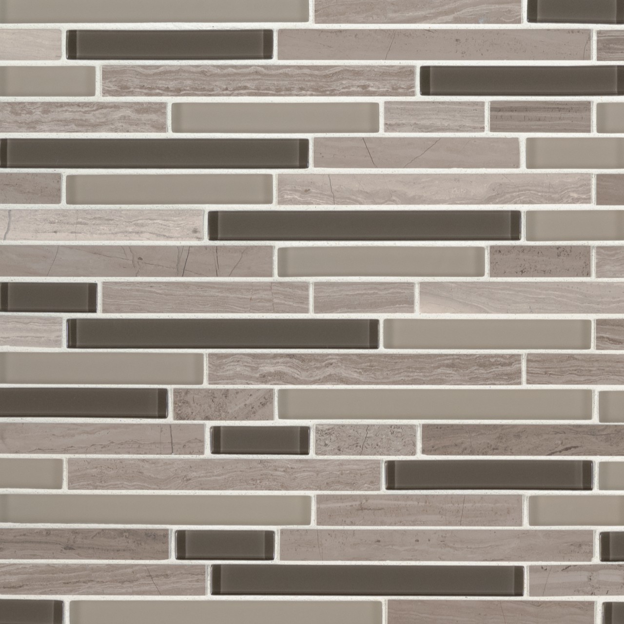 Modello Grigio Interlocking Mosaic Tile in grey finish, 1/4 inch thickness, made by MSI Surfaces