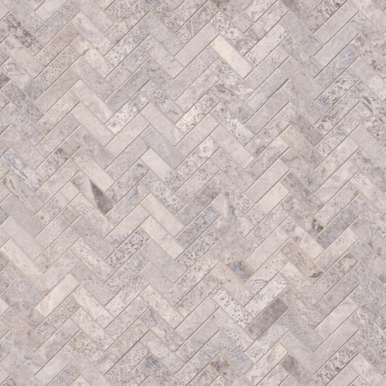 Silver Herringbone Mosaic