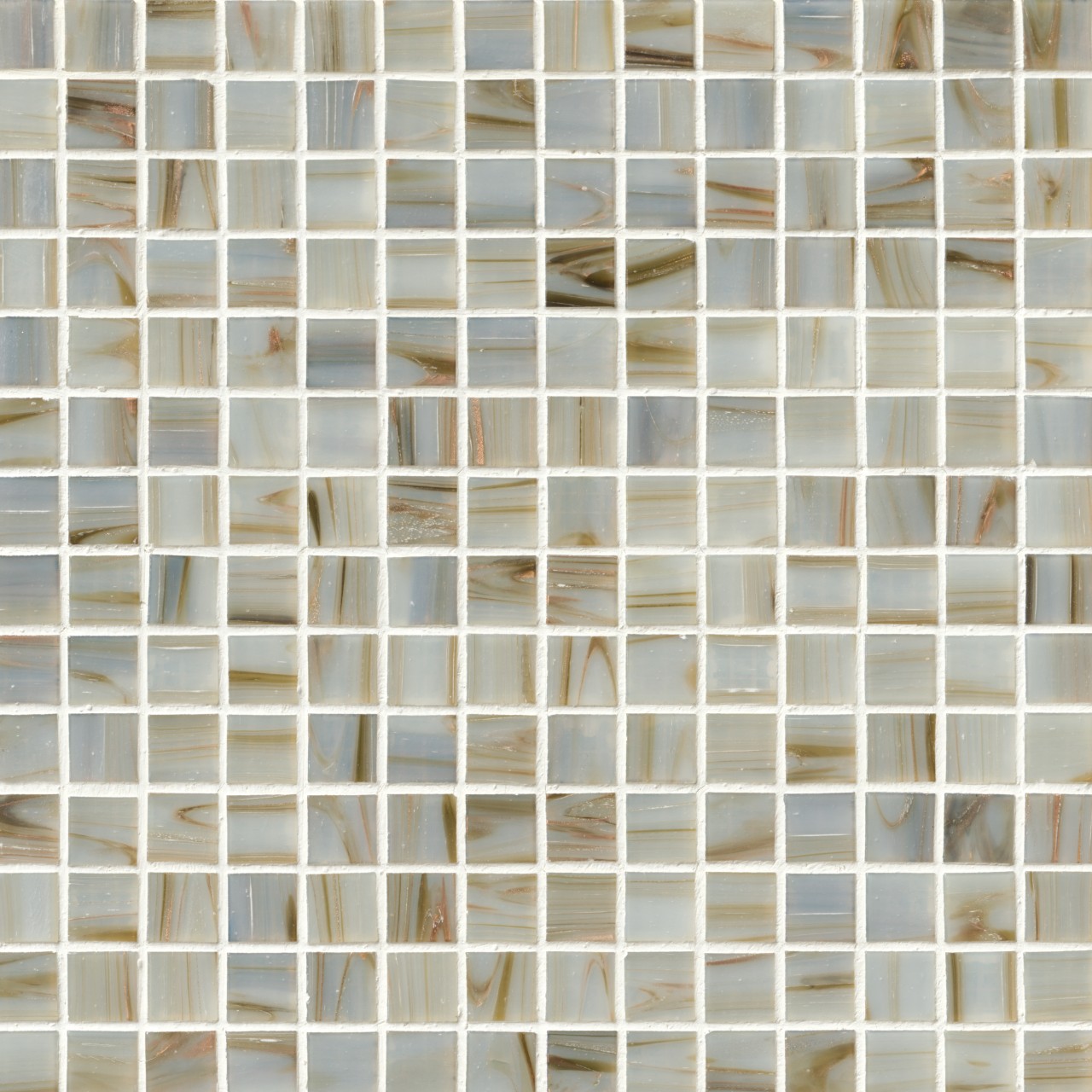 Ivory Iridescent Mosaic Tile 3/4x3/4 inches with a luminous finish, crafted from high-quality materials