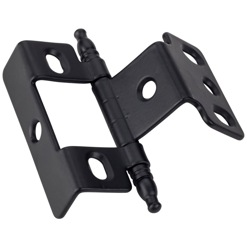 3/4" Frame x 3/4" Door Flush Hinge in Matte Black Finish with Ball Tip