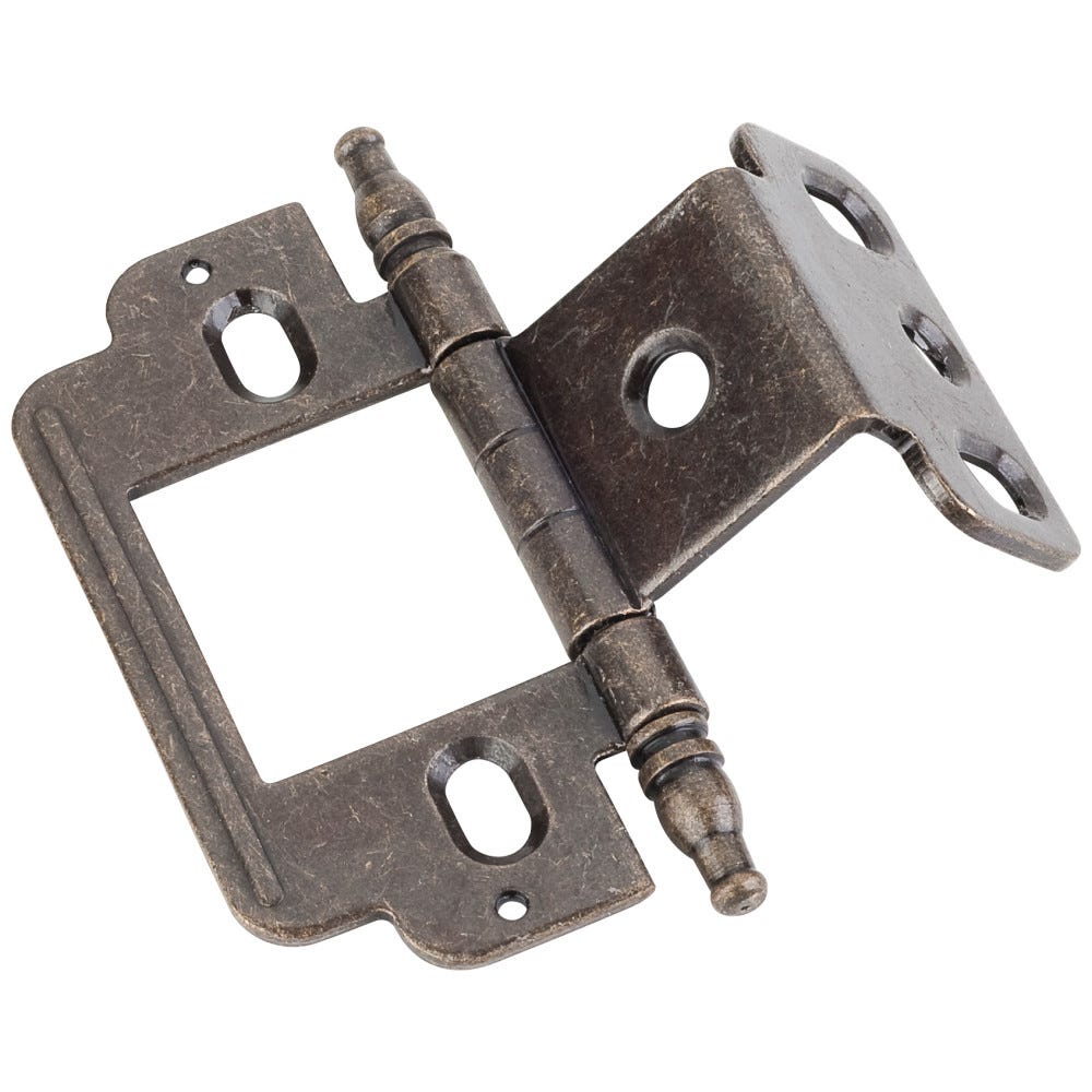Full Inset Partial Wrap 3/4" Flush Hinge With Decorative Finial Tip.