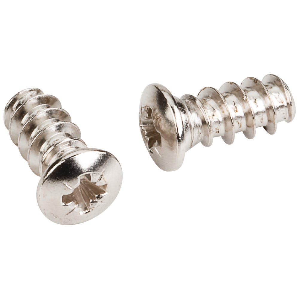 13.2mm Pan Head Euro Screw #2 Pozi - With Shoulder in Bright Nickel color and finish, perfect for functional hardware applications.
