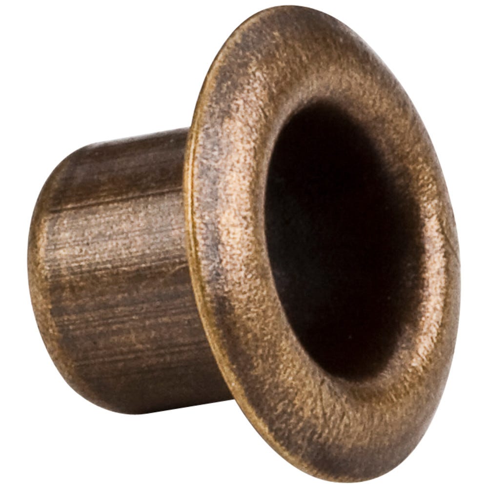 5 mm Antique Brass Grommet with 5.5 mm diameter hole, crafted from durable brass material