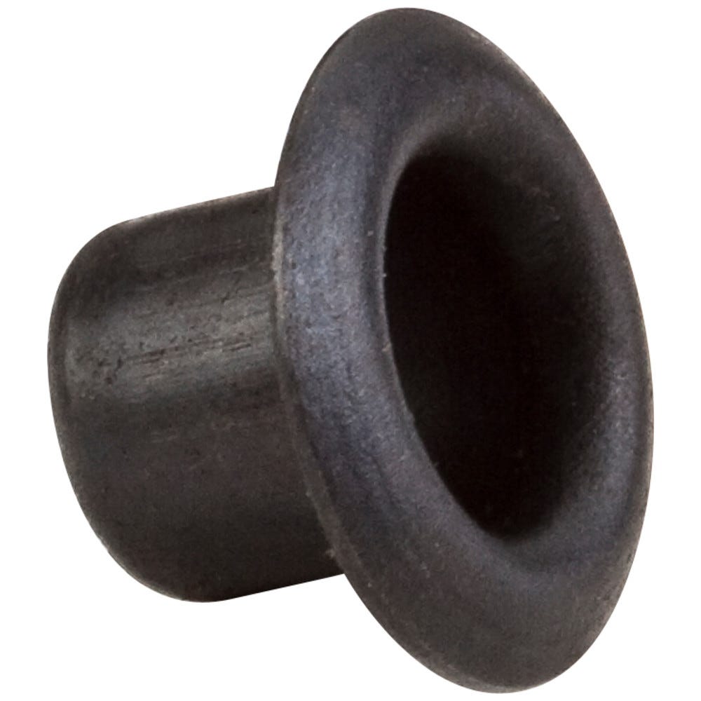 5 mm Metal Sleeve Grommet in black finish, designed for a 5.5 mm diameter hole, made from durable metal.