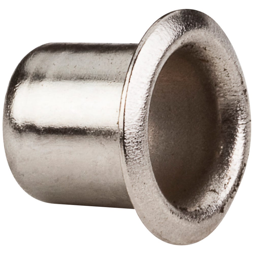 1/4" Brass Grommet in Nickel Plated Finish, 7mm Diameter Hole, Functional Hardware