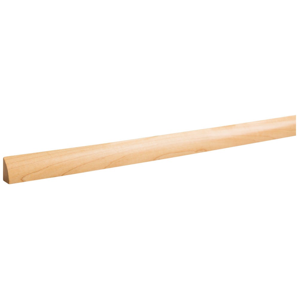 1/2" x 3/4" Quarter Round moulding in poplar wood finish, 8 ft long, perfect for seamless flooring transitions