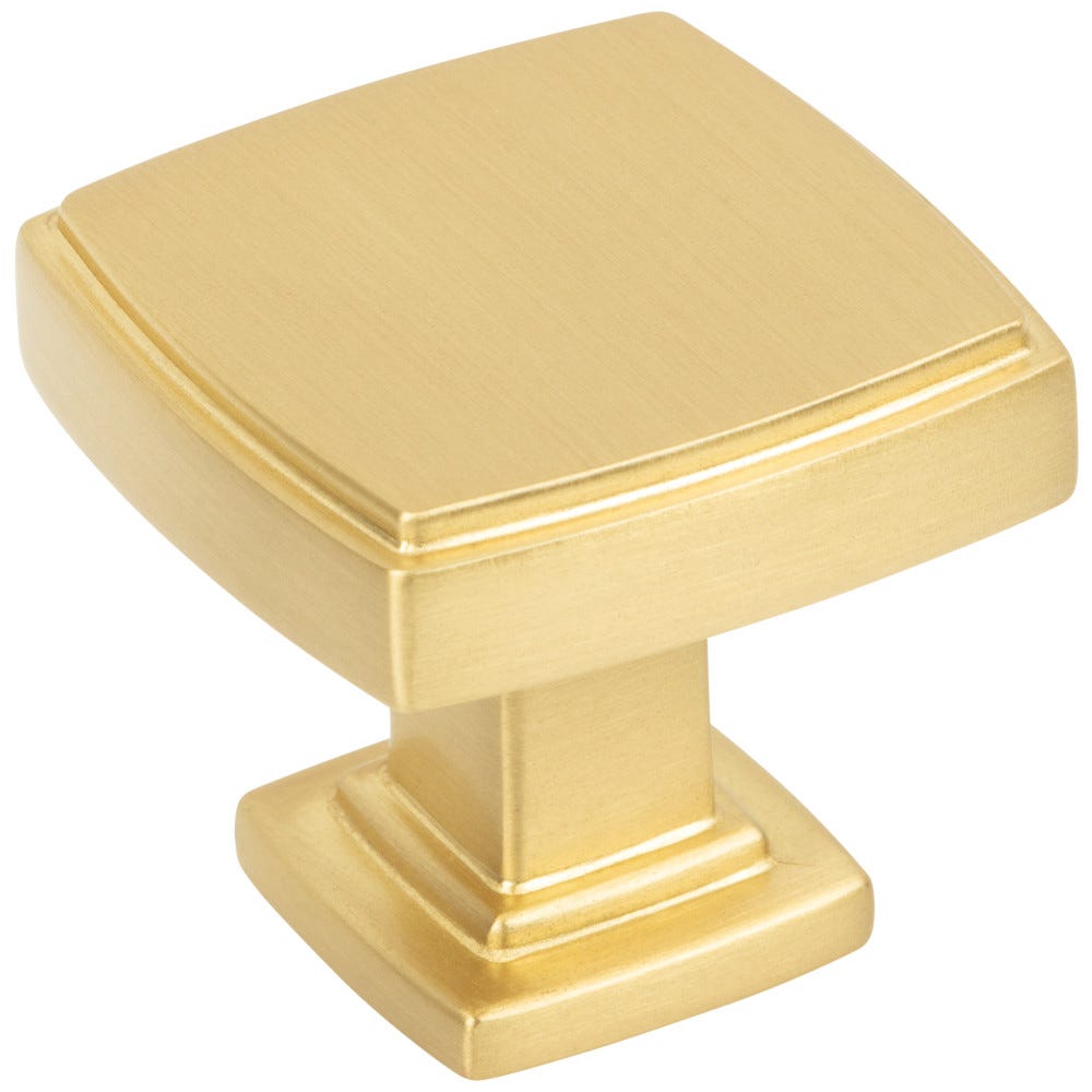 Renzo 1-1/4" Cabinet Knob in Brushed Gold finish, decorative hardware for cabinets