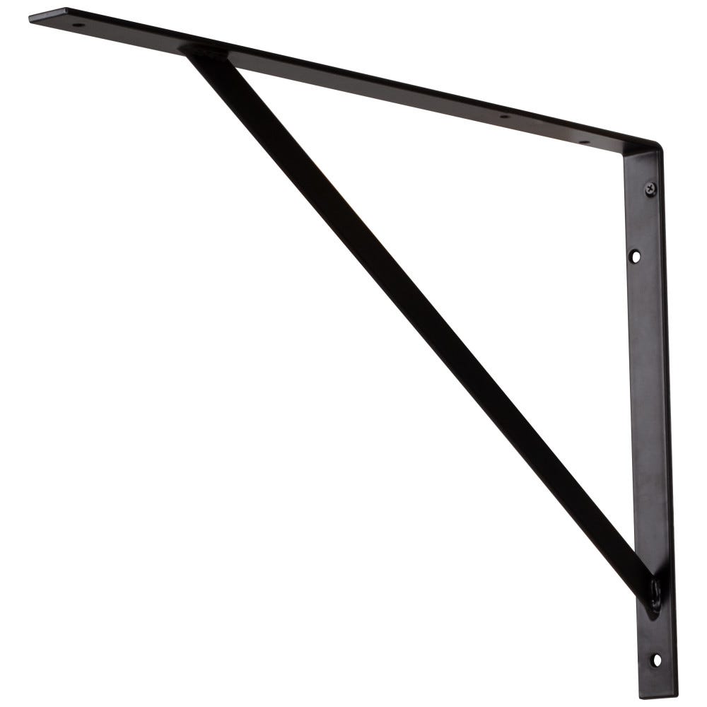 Heavy Duty Shelf Utility Bracket in Matte Black, sturdy metal organizer for shelves