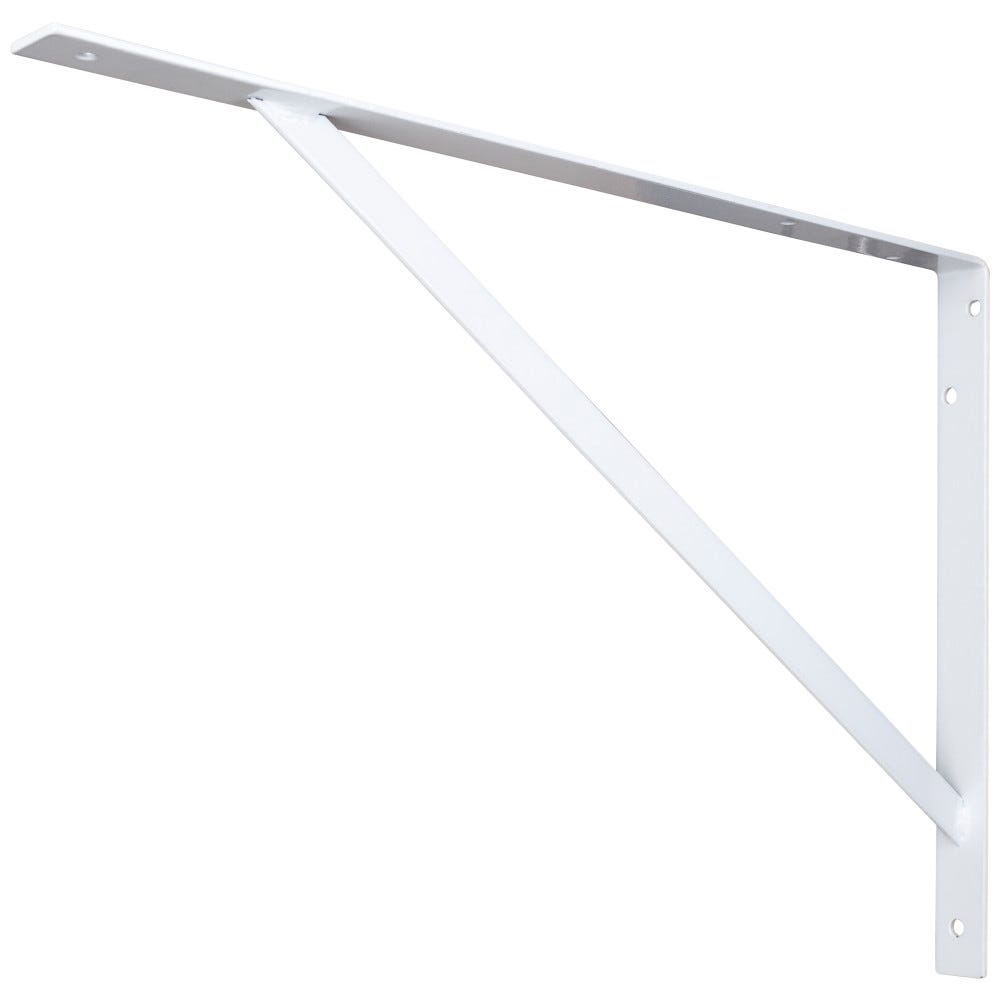 Heavy Duty Shelf Utility Bracket in white, extra heavy duty design supporting up to 1200 lbs per pair, ideal for organizers