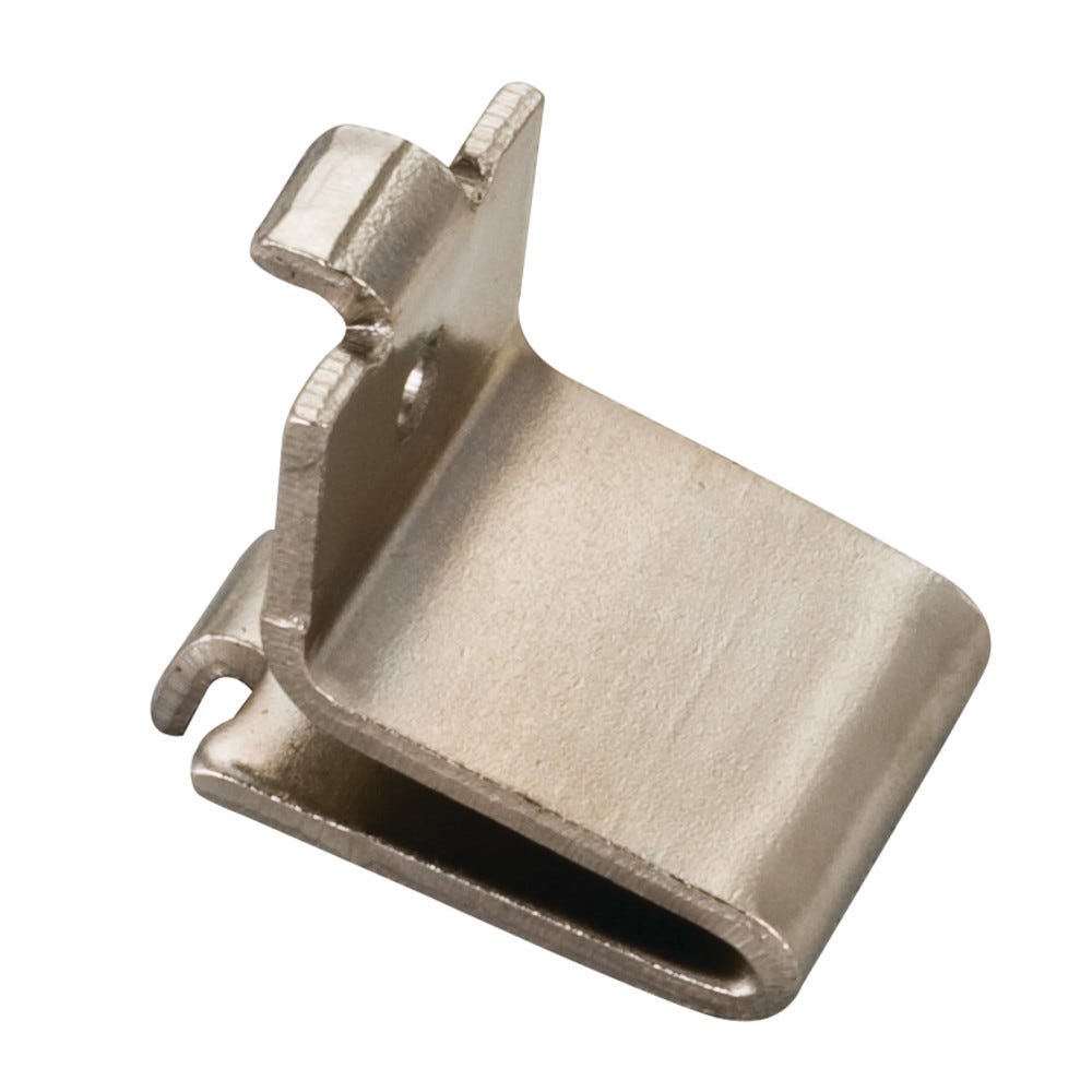 Standard Clip in Nickel Plated finish, functional hardware for flooring installations, durable and stylish design