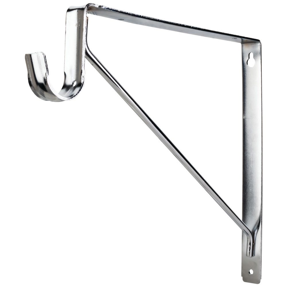 Shelf & Rod Support Bracket in White Powder Coat, Chrome, Oil Rubbed Bronze, Nickel finishes, 1 inch wide steel design