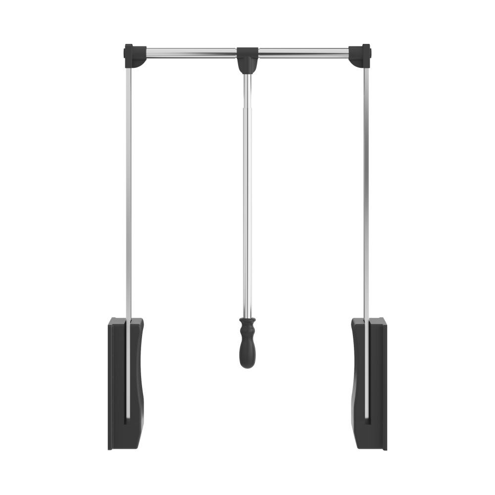 21 inch expanding to 24 inch wardrobe lift chrome tubing with black plastic housing and 45 lb weight rating