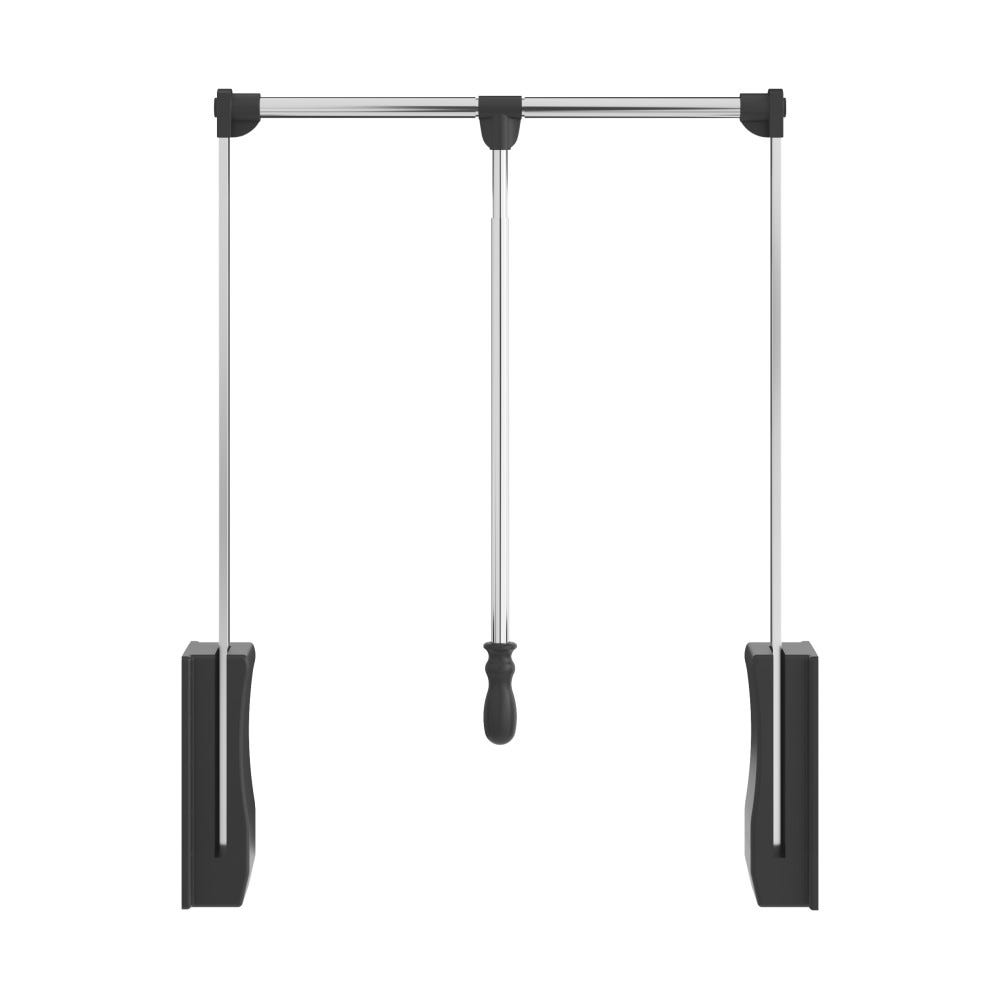 25-1/2" to 35" Wardrobe Lifter Chrome Tubing with Black Plastic, 45 lb Weight Rating