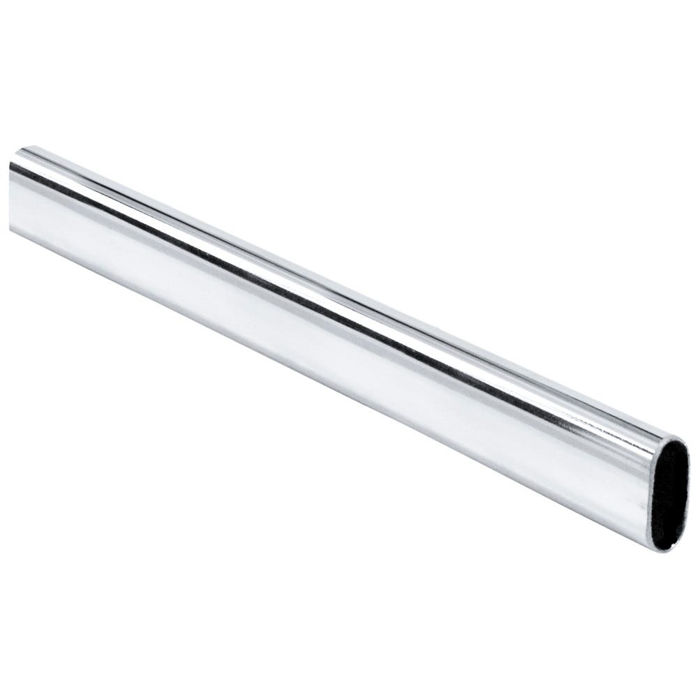 19/32x1-3/16x92 Oval Chrome Steel Closet Rods, set of 10, durable and stylish for closet organization