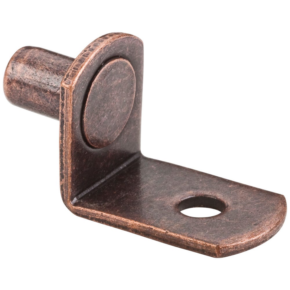 3/4" Angled Shelf Support in polished brass finish, functional hardware for shelving