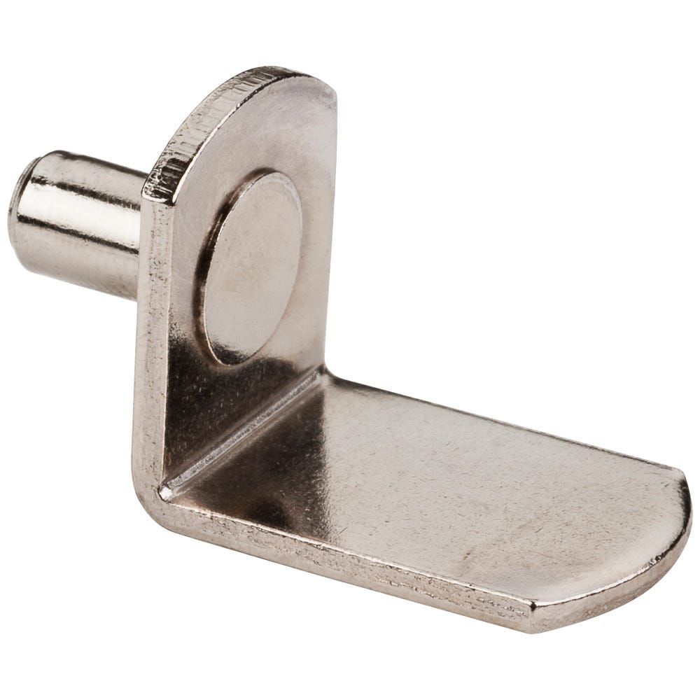 5 mm Angled Shelf Support in Bright Nickel finish, 20pcs per pack, functional hardware for shelving solutions