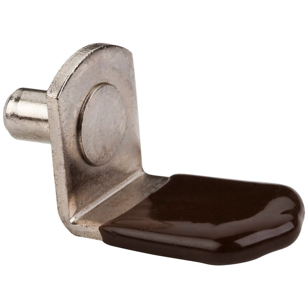 5 mm Angled Support with Brown Sleeve Finish in Bright Nickel, functional hardware for versatile applications