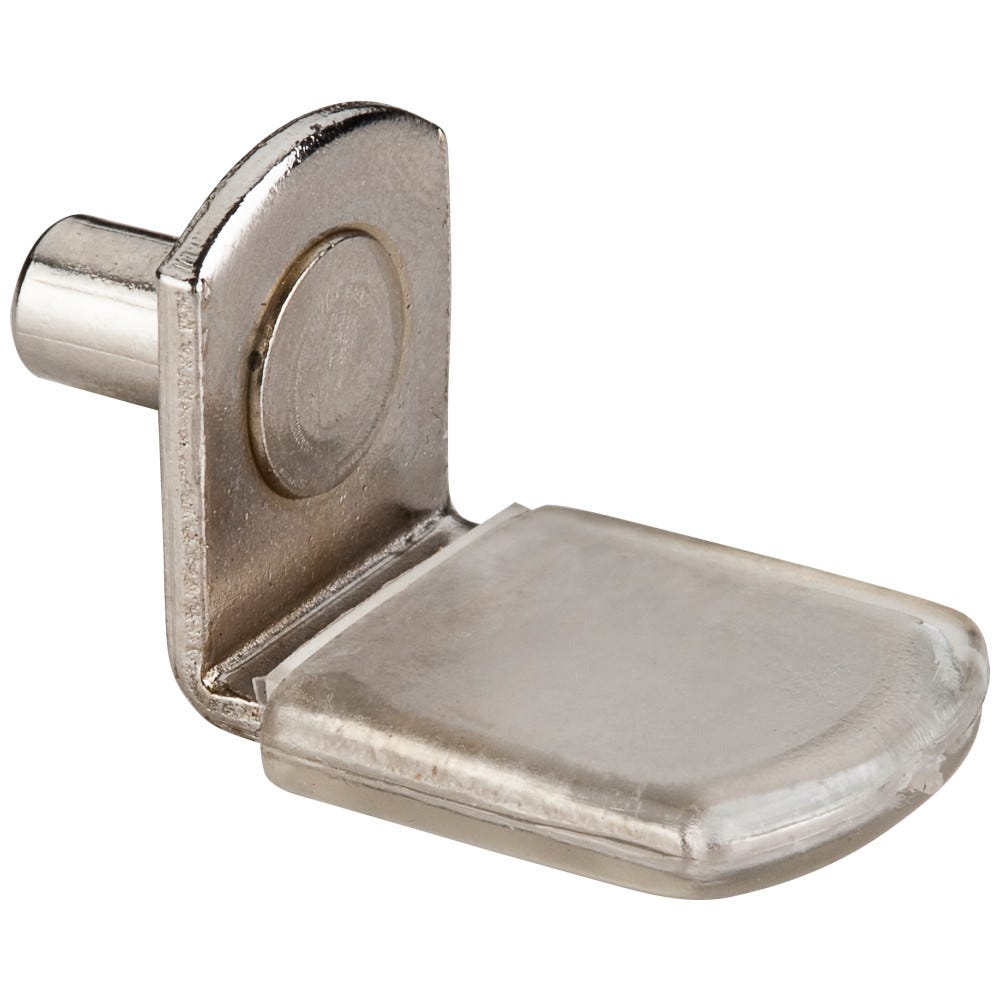 5 mm Angled Support with Clear Sleeve in Bright Nickel finish, 5 mm pin diameter, functional hardware