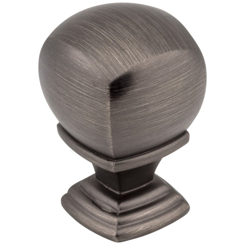 7/8" Overall Length Cabinet Knob in Pewter finish, decorative hardware for cabinets and drawers