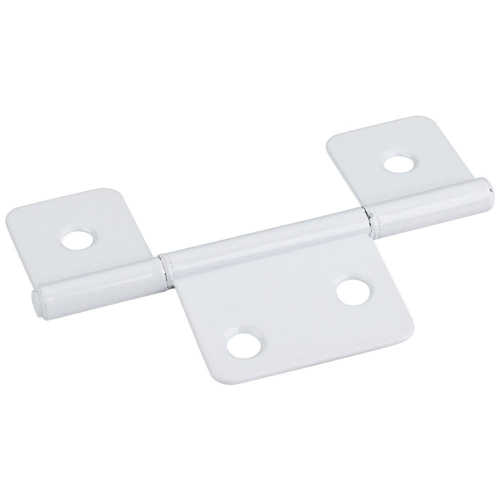 3-1/2" Three Leaf Non Mortise Hinge in Bright White finish, made of durable metal for functional hardware applications.
