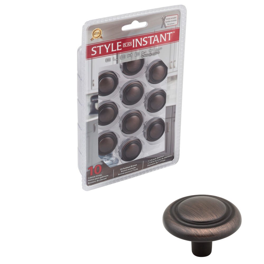 10-Pack Of 1-1/4" Diameter Cabinet Knobs