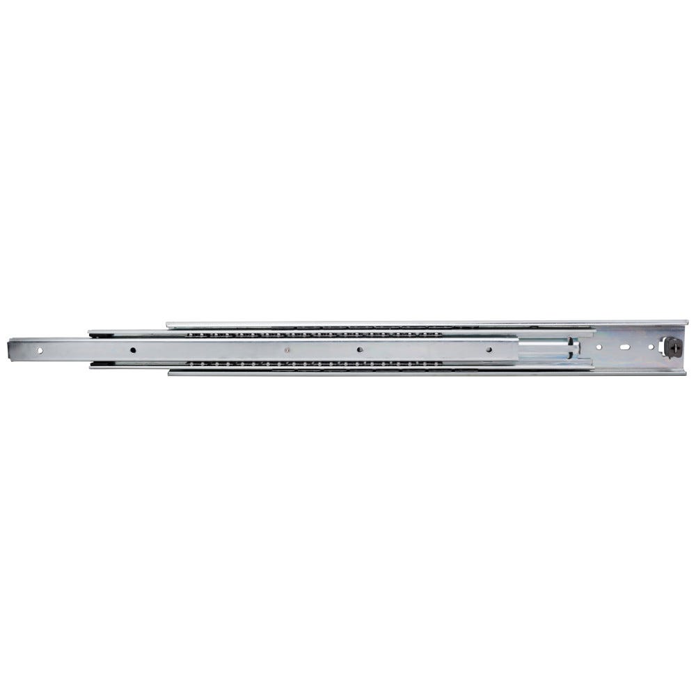 28 inch 225 lb Extra Heavy Duty Full Extension Ball Bearing Drawer Slide in silver finish, suitable for heavy-duty applications