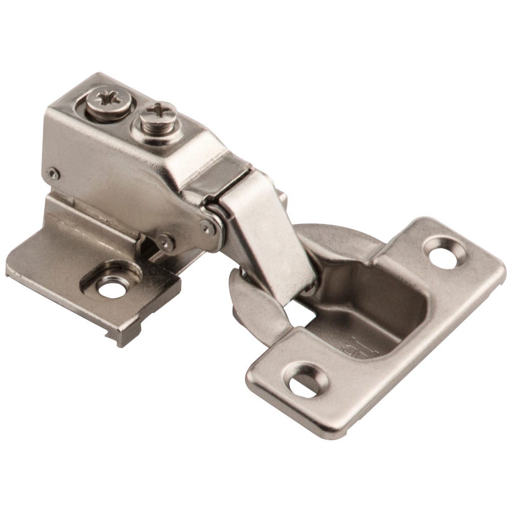 6-Way Cam-Adjustable Soft-Close Hinge Nickel Plated Finish 1/2" Overlay Zinc Plate