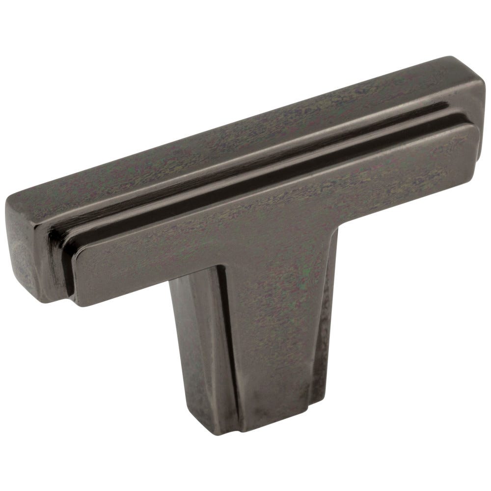 Lexa 2" Overall Length Cabinet "T" Knob in Black Nickel, Pewter, Oil Rubbed Bronze, and Chrome finishes, decorative hardware