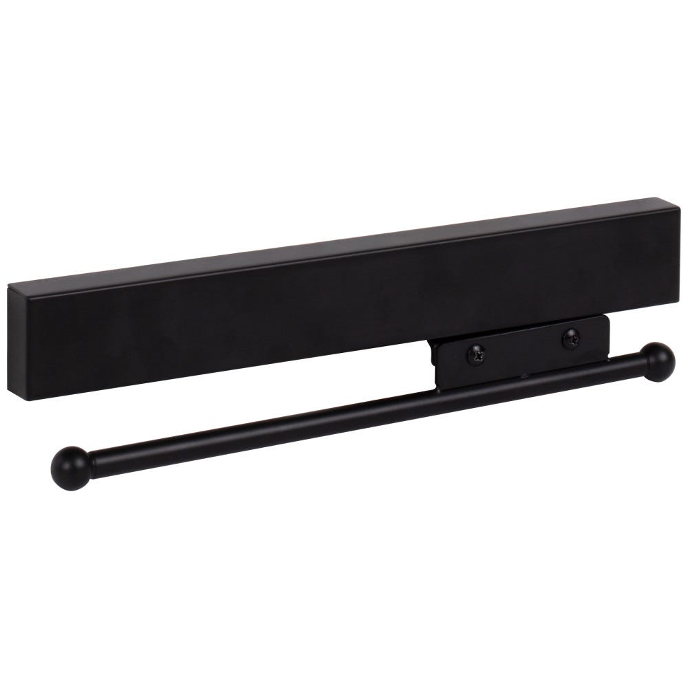 Matte Black 12" Sliding Valet Rod in sleek matte black finish, perfect for closet organization, made by Hardware Resources
