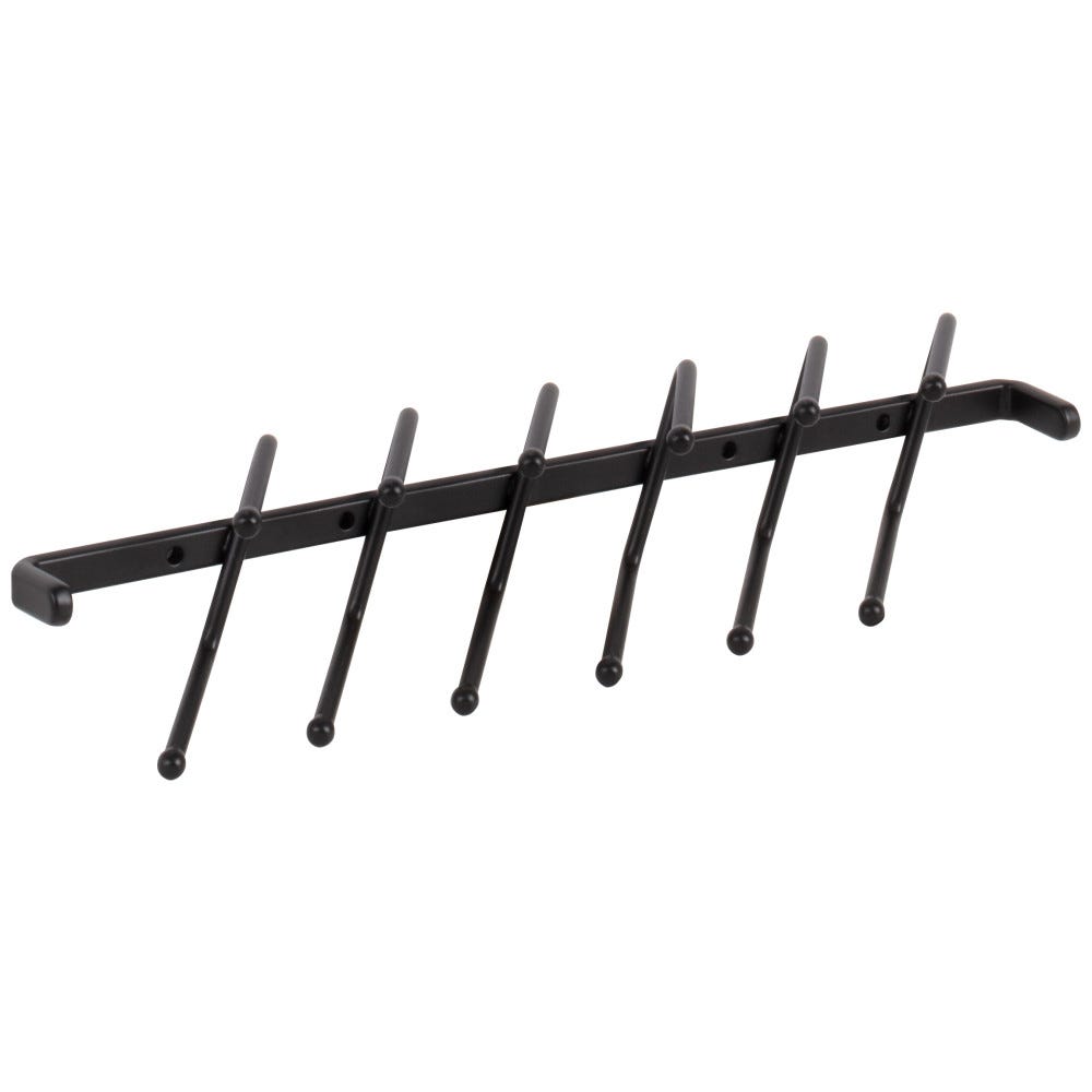 Matte Black 11" Screw Mounted Tie Rack, sleek matte black finish, organizer for ties