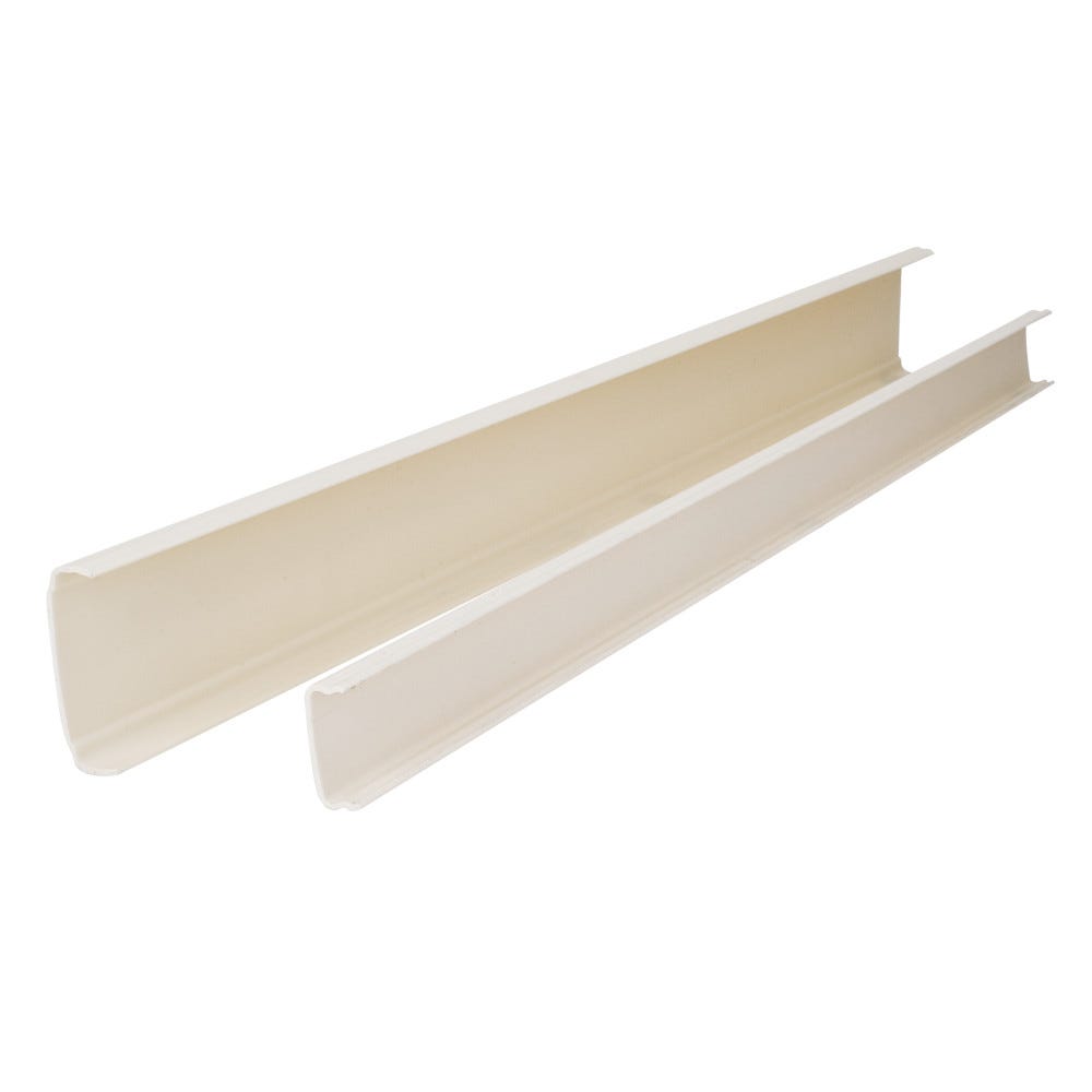 White Plastic Cover for 303FU Drawer Slide, 8-foot length, durable plastic material