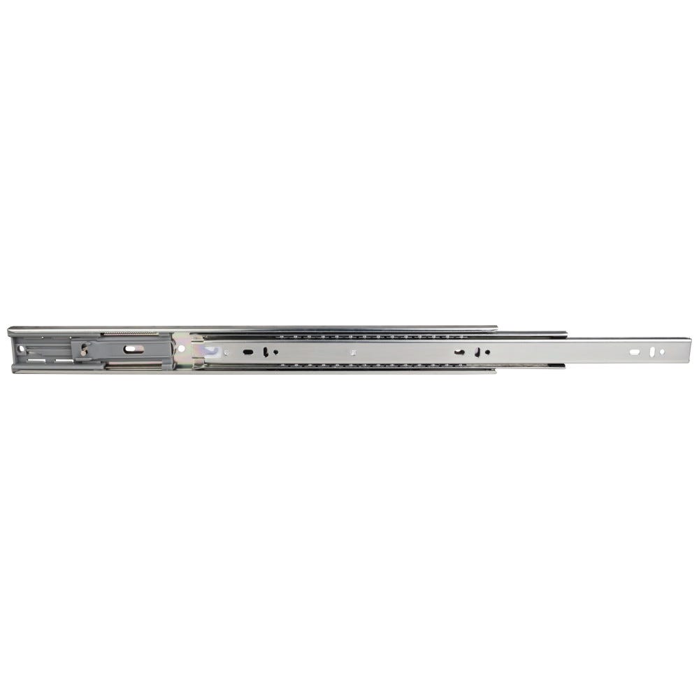 20 inch full extension soft-close ball bearing slide in sleek silver finish, designed for smooth drawer operation and durability