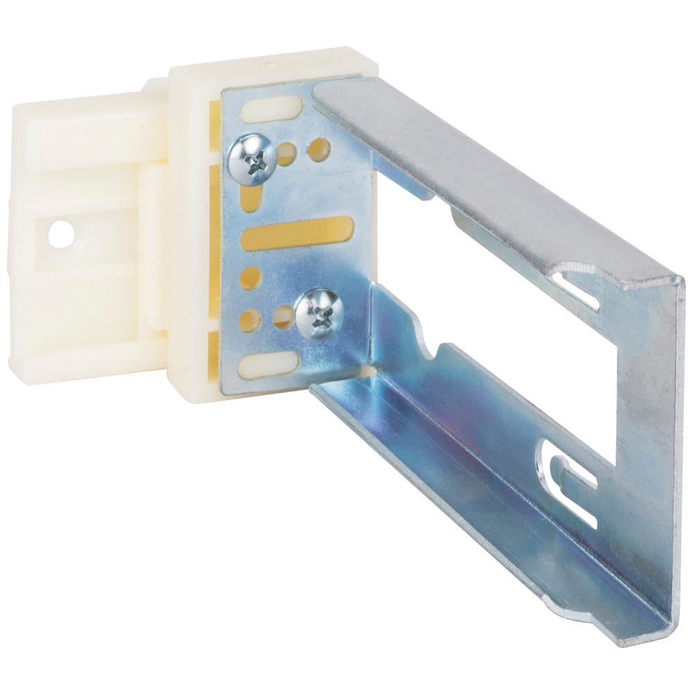 Left Self-Adjusting Rear Mounting Bracket with 8 mm Dowels for 303FUSFT & 303-300 Series Ball Bearing Slides, metal finish