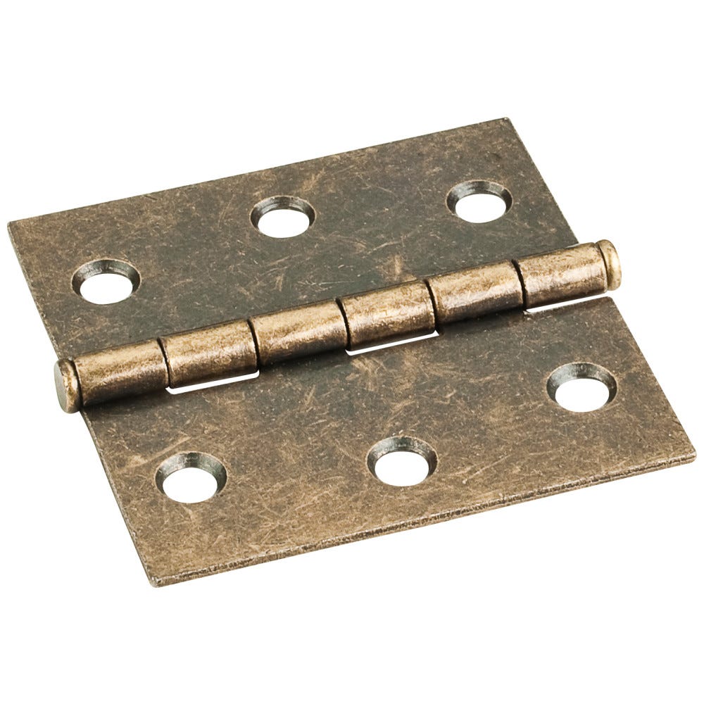 Antique Brass 2-1/2" x 2-1/2" Swaged Butt Hinge, durable material with a .120 pin diameter