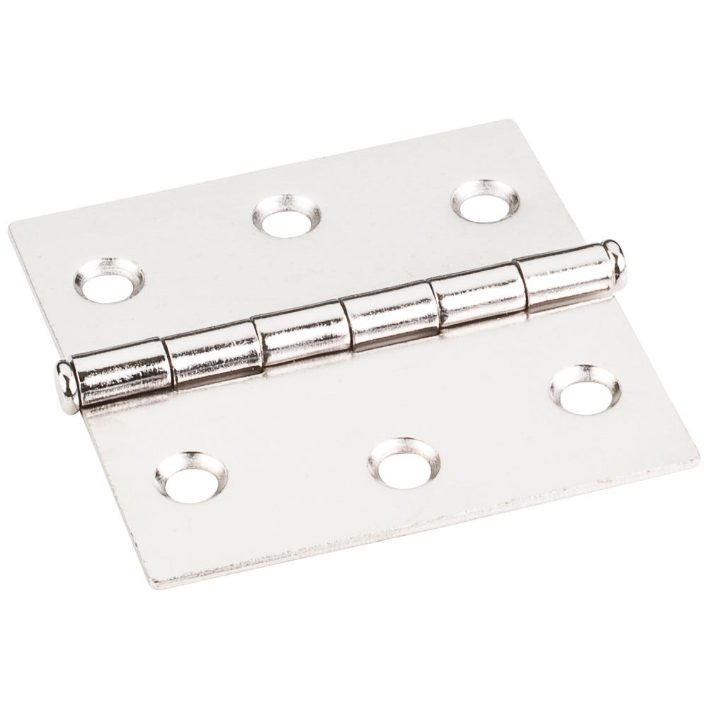 2-1/2" x 2-1/2" Bright Nickel Swaged Butt Hinge with .065" Pin and .120" thickness
