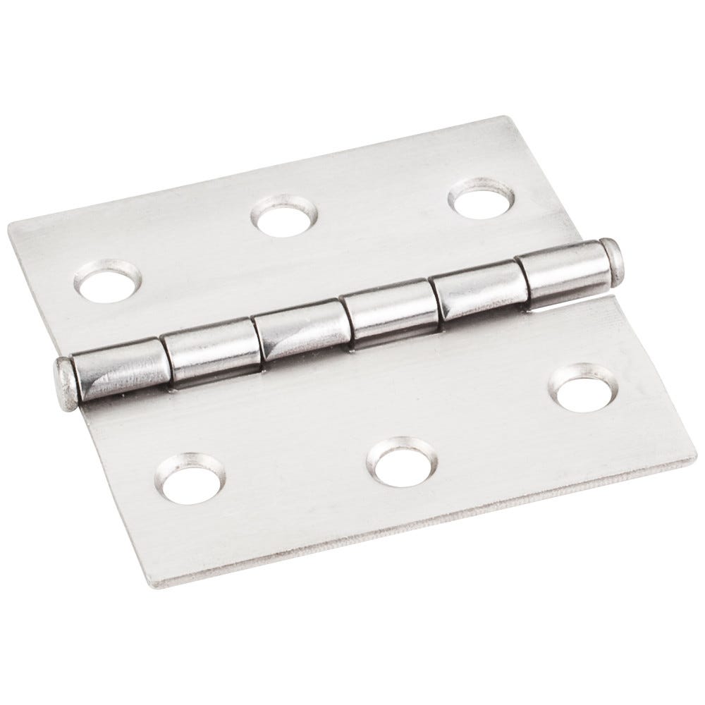 Stainless Steel 2-1/2" x 2-1/2" Swaged Butt Hinge in polished stainless steel finish