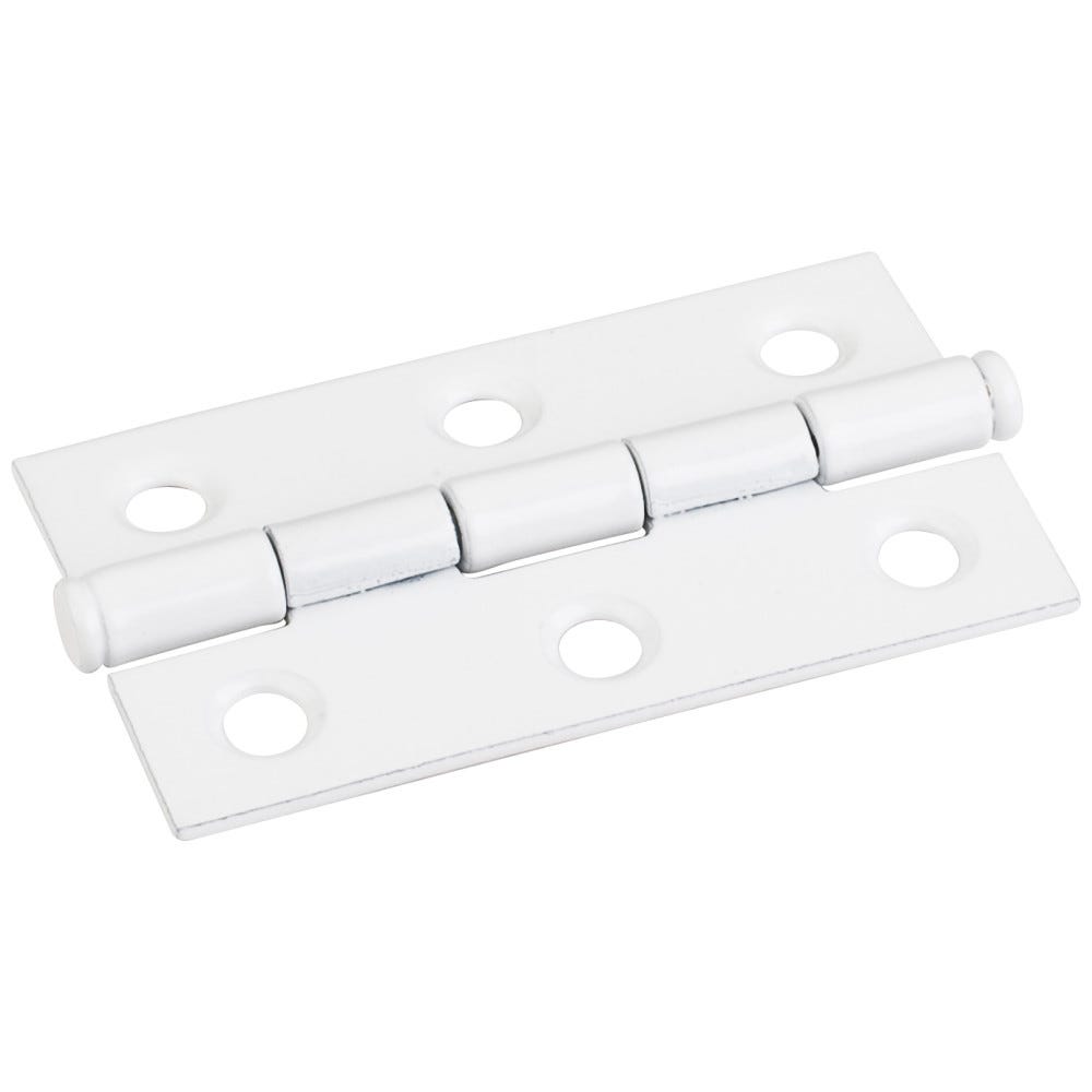Bright White 2-1/2" x 1-1/2" Swaged Butt Hinge in bright white finish, .065" material, .120 pin diameter
