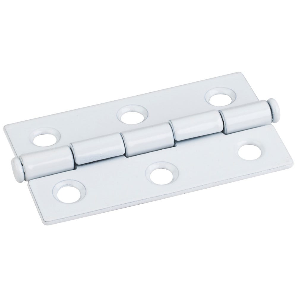 2-1/2" x 1-1/2" White Swaged Butt Hinge with .065" material and .120 pin diameter