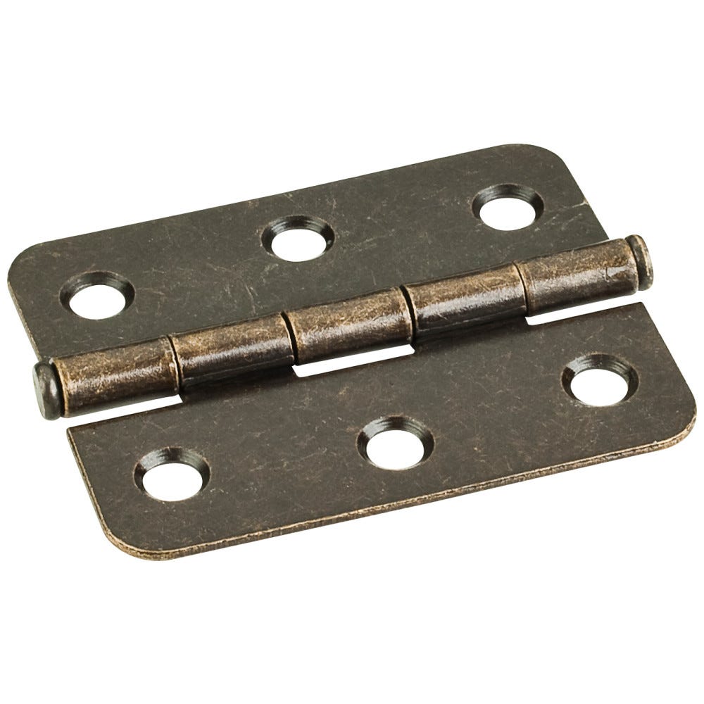 2-1/2" x 2" Radius Corner Swaged Butt Hinge in Almond 49 10016, Antique Brass, Dark Antique Machined Copper, Bright White, Prime Coat finishes