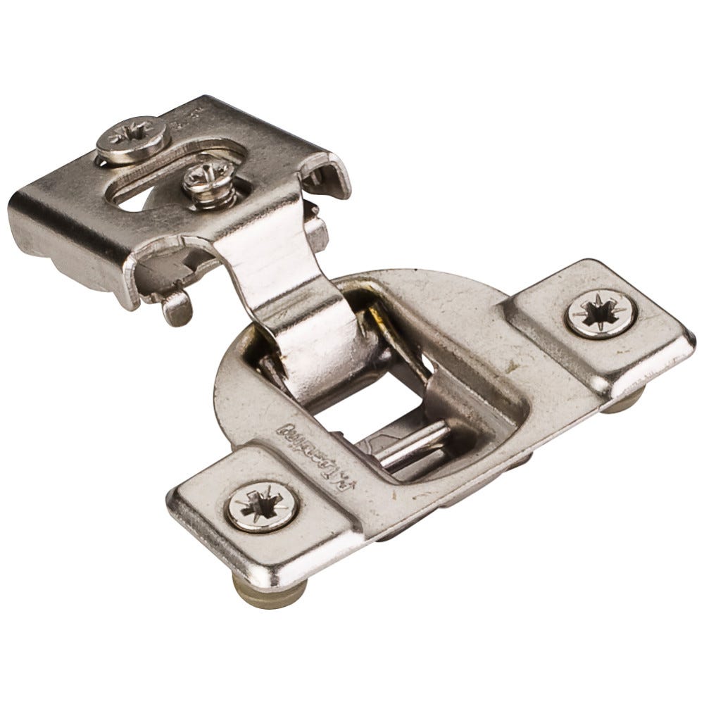 3/4" Overlay Compact Hinge with Cam Adjustment, silver finish, compact size, durable metal material