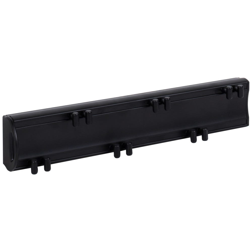 Matte Black 14" Belt Rack with 6 double hooks in a sleek matte finish, perfect for organizing belts