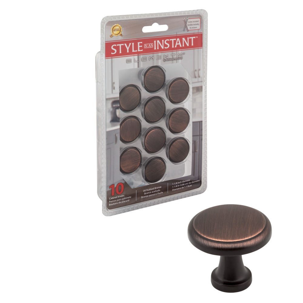 10-Pack Of 1-3/16" Diameter Cabinet Knob