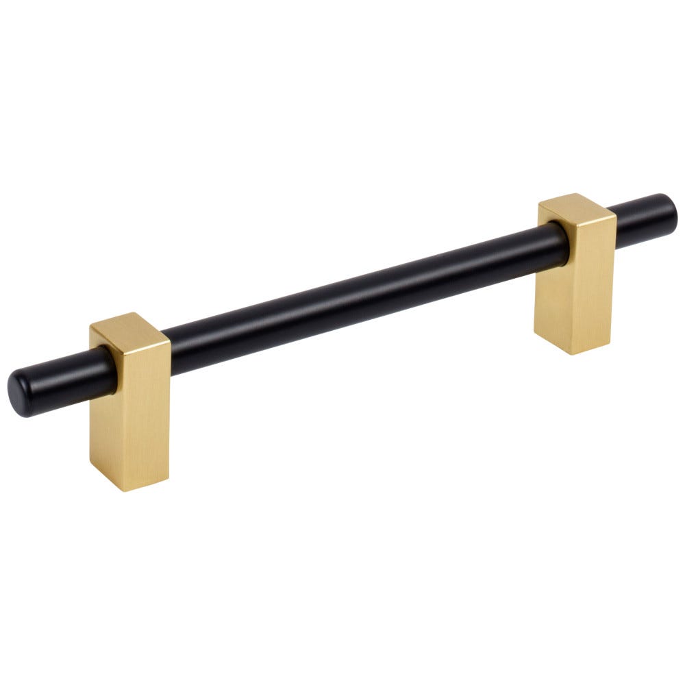 Larkin 2 collection 7-3/8" cabinet pull in matte black with brushed gold finish, decorative hardware