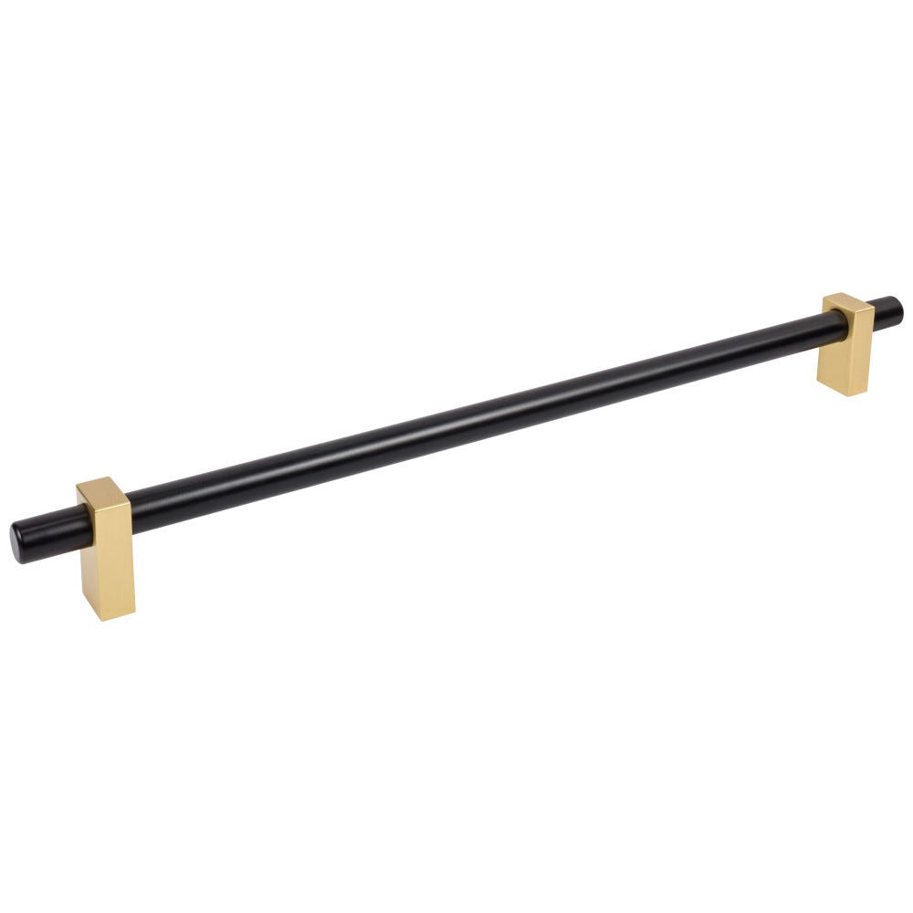20-3/8" Overall Length Appliance Handle in Matte Black with Satin Nickel finish, Decorative Hardware by Jeffrey Alexander